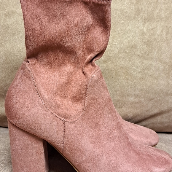 Dusty Pink Suede Like Bootie - Picture 2 of 6